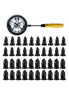 Buy 40 PCS Tire Repair Rubber Nail Set Car Tire Fast Repair Nails With Screw Driver Self Service Tire Repair Tool Kit 20 Small And 20 Large in UAE