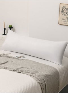 Buy 1 Piece Long Body Pillow Case, Plain White Color. in UAE