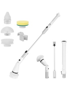 Buy Electric Cleaning Brush,Rechargeable Cordless Multi-Purpose 360 Rotating Shower Spin Scrubber Adjustable Arm Power Brush with 4 Replaceable Head Tool for Floor,Kitchen,Bath Car Wash in Saudi Arabia