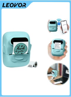 Buy Label Printer Portable Label Maker Bluetooth Thermal Printer Mini Wireless Sticker Maker Machine Pocket Printer Compatible with Android/iOS/Windows System ESC/POS Print(Blue) in Saudi Arabia