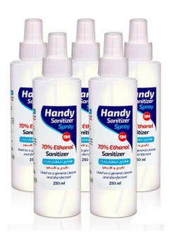 Buy Pack of 5 Sanitizer Spray 250ML with 70% Ethanol, Disinfectant and General Cleaner in Saudi Arabia