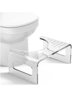 Buy 7 Inches Acrylic Toilet Stool, Clear Bathroom Stool for Adults, Modern Design Non-Slip Stool, Strong Load-Bearing, Blends Seamlessly Into Any Bathroom in UAE