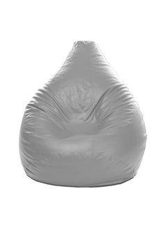 Buy XL Faux Leather Multi-Purpose Bean Bag With Polystyrene Filling Light Grey in UAE