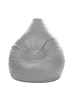 Buy XL Faux Leather Multi-Purpose Bean Bag With Polystyrene Filling Light Grey in UAE