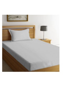 اشتري Orchard Exclusive (White) Single Size Fitted Sheet (90 x 210 + 30 Cm -Set of 1 Pc) Cotton percale Weave, Soft and Luxurious, High Quality Bed linen -180 TC في الامارات