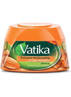 اشتري Vatika Extreme Moisturizing Styling Hair Cream | Almond | For Dry, Frizzy & Coarse Hair | Nourishing Vatika Oils Clear 190ml في مصر