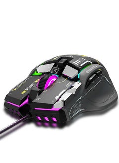 اشتري G6 RGB 12-Key Mechanical Mouse Wired Gaming Mosue Ergonomic Design 10-key Macro Programmable Setting 6-Speed Adjustable DPI 13 RGB Lighting Modes في الامارات