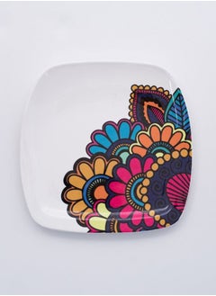 Buy Bright Designs Melamine Small Plate 
Set of 6 (L 18cm W 18cm) Paisley in Egypt