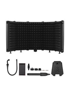 Buy Foldable Microphone Isolation Screen5-Panel Mic Sound Absorbing Foam Reflector in UAE