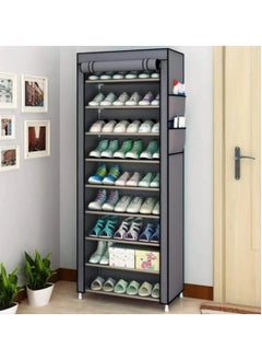 Buy 10-Tiers Shoe Cabinet Rack Grey 60*30*160cm in UAE