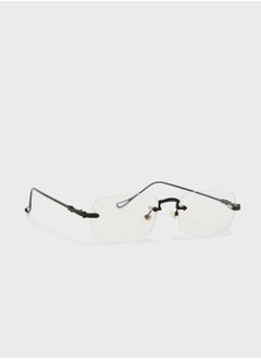 Buy Anti Blue Frameless Rectangular Lens Angular Laptop Optic Glasses in UAE