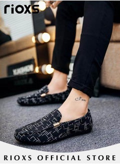 Buy Men's Flat Loafers Slip On Casual Breathable Driving Shoes Fashion Lightweight Outdoor Boat Shoes in UAE