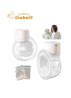 Buy 2pcs Wearable Electric Breast Pump Hands-free Pain-free And Carry-free for Mom With 60 Pieces Milk Storage Bags in Saudi Arabia