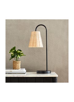 Buy Caspian Metal Rattan Table Lamp 24 x 51 x 15 cm in Saudi Arabia