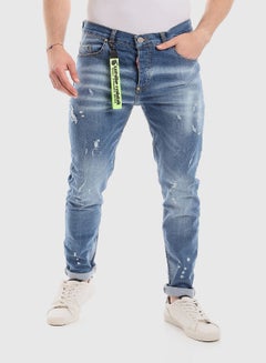 اشتري Ripped Belt Loops Slim Fit Jeans في مصر