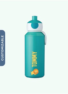 Buy Personalised Drinking Water Bottle Pop-Up Campus 400 ml / 14 oz - Turquoise in UAE