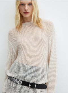 Buy Crew Neck Mesh Sweater in UAE