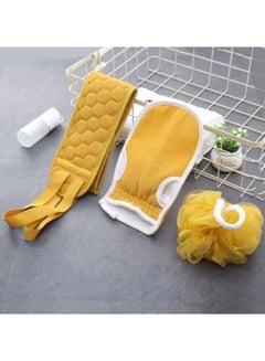 Buy Set of Bath Loofah Sponge Exfoliating Back Scrubber Shower Gloves Bath Towel Bath Shower Accessories in UAE