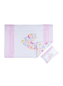 Buy 2 - Pieces Butterflies Comforter Set 135x220cm - Blush in UAE