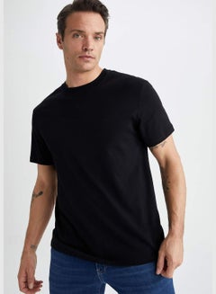Buy Regular Fit Crew Neck Short Sleeve Basic T-Shirt in UAE