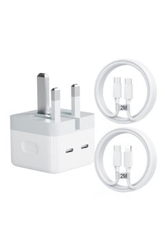 Buy Fast Charger for iPhone 35W Charger Cable and Plug Dual USB Type C Charger Plug with 2Pack Fast charging Cable USB C Charger with Cable for iPhone 14 13 12 Pro Max iPad Galaxy etc in UAE