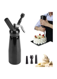 اشتري Whipped Cream Dispenser Stainless Steel Professional Whipped Cream Maker Gourmet Cream Whipper Includes 3 Culinary Decorating Nozzles Large 500ml في السعودية