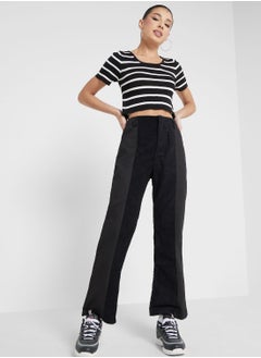 Buy Two Tone Straight Fit Pants in UAE