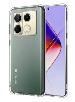 Buy Infinix Note 40 Pro 4G/5G Case Cover with Clear TPU Four Corners Airbags Anti-Scratch Protective Back Cover Transparent Soft Duty Shockproof Protector Anti-Dust Comfortable Protection in Saudi Arabia