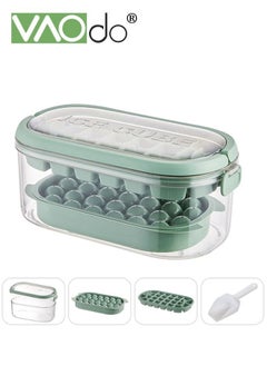 Buy 4PCS Ice Cube Tray with Lid and Bin 54 Compartments Ice Cube Trays With Ice Scoop Airtight Anti-BPA Ice Cube Molds BPA Free Stackable Spill-Proof DIY Ice Cube Molds Green in UAE