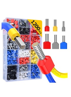 Buy 1200pcs Wire Ferrules Terminals Kit, 900 Single Terminal Connector and 300 Double Wire Terminals Insulated & Non-insulated Wire Ferrules Connectors for Electric, Industrial etc. in Saudi Arabia