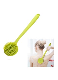 اشتري Silicone Body Brush, SYOSI Bath Brush, Back Scrubber Long Handle, Bath Shower Brush with Ultra Soft Bristles, Double-sided Brush Head for Wet Brushing, Non-Slip, Green في الامارات