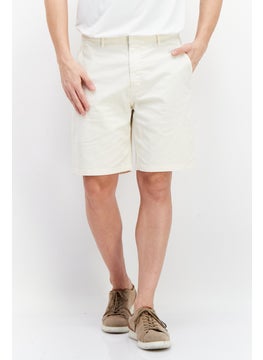 اشتري Men Regular Fit Plain Basic Shorts, Off White في الامارات