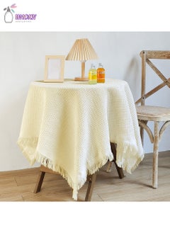 Buy Tablecloth, Waffle Weave End Table Dustproof Cover, White in Saudi Arabia