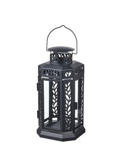 اشتري Lantern for block candle, in/outdoor, black, 28 cm في السعودية