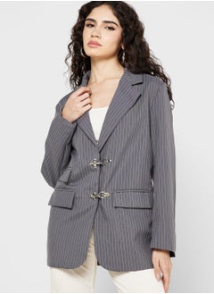 Buy Single Breasted Striped Blazer in UAE