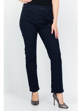 اشتري Women Sim Fit Solid Stretchable Denim Jeans, Dark Blue في السعودية