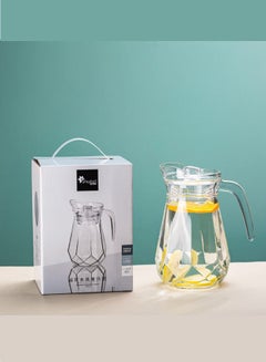 اشتري Heat Resistant Glass Teapot Set Diamond Water Bottle Clear - 1200ml في السعودية