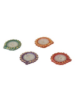 Buy Megha Clay Diya, Multicolour - Set of 4 in UAE