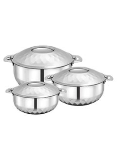 Buy 119012 Stainless Steel Indian Serving Hotpot 3 Pieces Set in Saudi Arabia