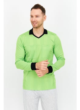 Buy Men Sportswear Fit Long Sleeves Sweatshirt, Light Green in UAE