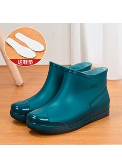 اشتري Wholesale spring and autumn Japanese fashion rain shoes adult short tube water shoes non-slip wear-resistant womens boots warm outer wear water boots overshoesDark green Dark green في السعودية