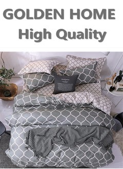 اشتري Golden Home Luxurious Single-Person Bedding Set - Includes 1 Duvet, 1 Bed Sheet, and 4 Pillowcases Soft & Comfortable في الامارات