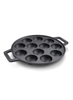 Buy Prestige Cast Iron Appam Pan 26 CM | Duel Handle Appam Pan | Pre Seasoned Induction Cookware Black - PR48908 in UAE