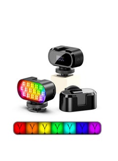 Buy Mini LED Photography Ring Light Mini Light for Gopro, Portable Lighting, RGB Video Light 360° Full Color Mini Camera Light with Cold Shoe Rechargeable Portable Panel Lamp Photography Lighting in Saudi Arabia