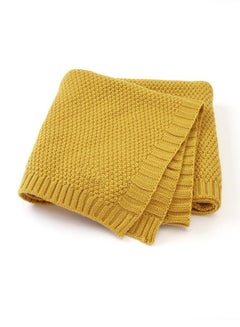 Buy 100% Acrylic Soft Lightweight Knit Baby Blanket Turmeric 80x100cm in Saudi Arabia