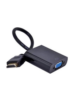 Buy HDMI input to VGA output adapter with 1080p resolution for computer, laptop and monitor - black in Egypt