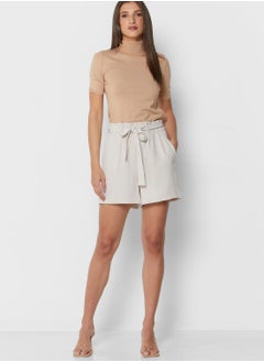 Buy Belted High Waist Shorts in Saudi Arabia