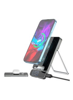 Buy SYOSI Wireless Charger, Fast Qi Wireless Charging Station for iPhone, Samsung, Android, Portable Foldable Wireless Cell Phone Charger Stand with Alarm Clock for Travel in UAE