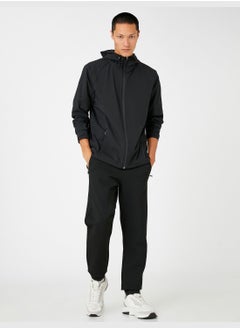 اشتري Basic Oversized Sport Jacket Hooded Zippered Detailed في الامارات