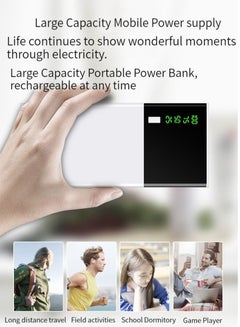 Buy 66W super fast charging intelligent digital display power bank comes with a line large capacity 10000 mAh two-way fast charging PD20W mobile power white in Saudi Arabia